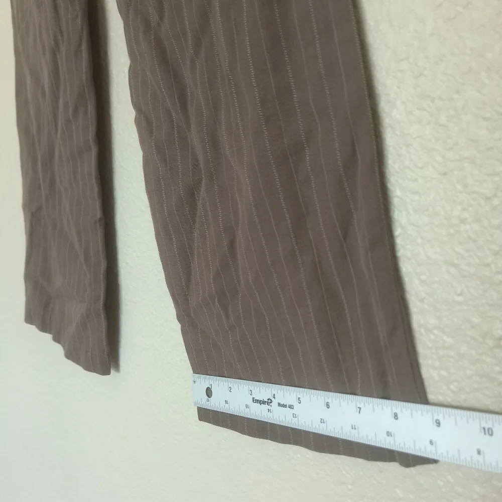 J.Jill women's dress pants size 6 brown with stripes straight legs pockets offic